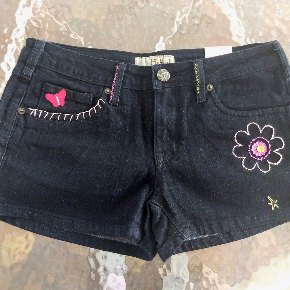 Jean Shorts Hand Embroidered